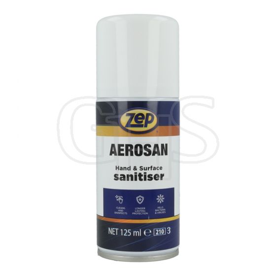 Genuine ZEP Aerosan Hand & Surface Sanitiser, 125ml Spray