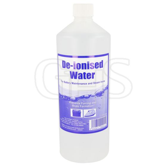 De-Ionised Battery Distilled Water, 1 Litre    