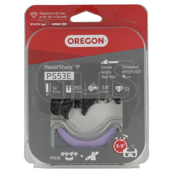 Genuine Oregon PowerSharp 14" Chainsaw Chain & Sharpening Stone - PS53E - ONLY 1 LEFT