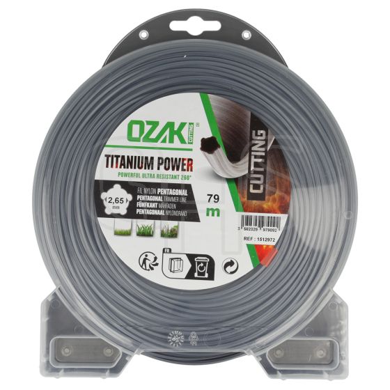 Genuine Ozaki Titanium Power 2.7mm x 79m Strimmer Line (5 Point)