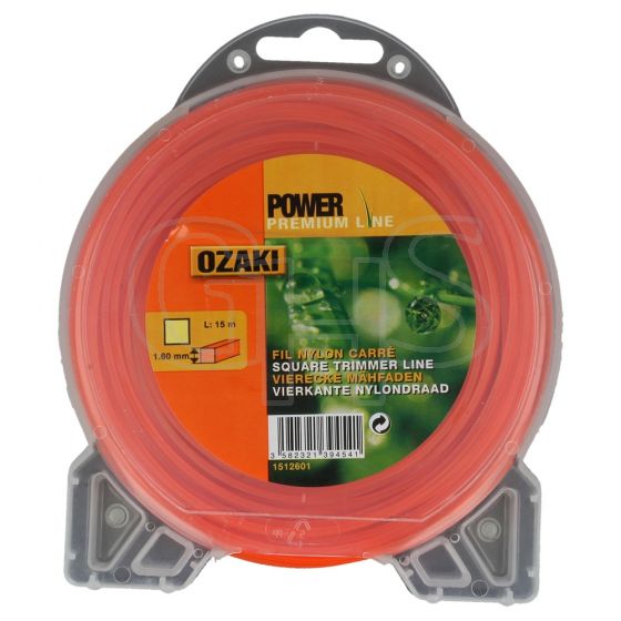 Genuine Ozaki Power Premium 1.6mm x 15m Strimmer Line (Square)