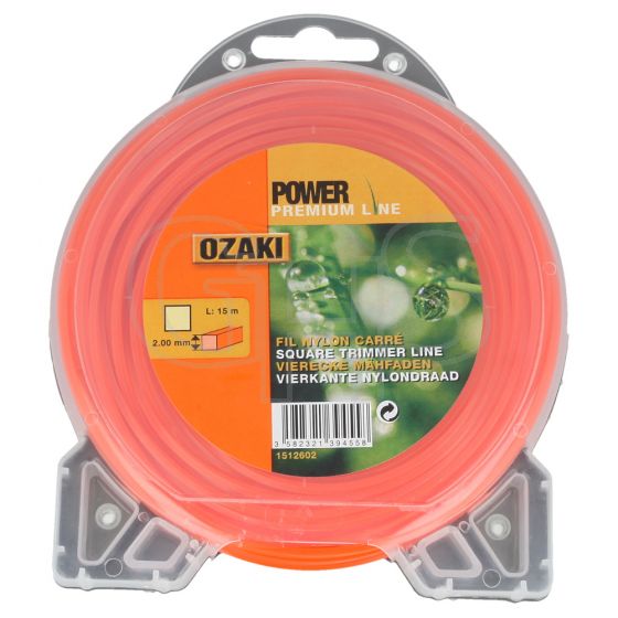 Genuine Ozaki Power Premium 2.0mm x 15m Strimmer Line (Square)