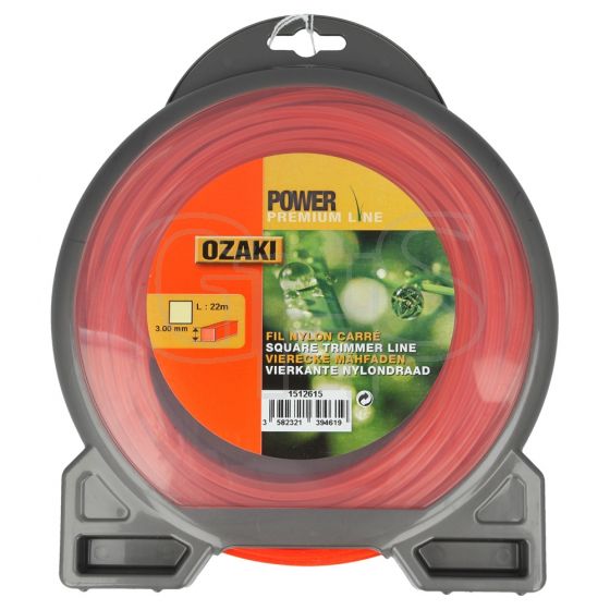 Genuine Ozaki Power Premium 3.0mm x 22m Strimmer Line (Square)