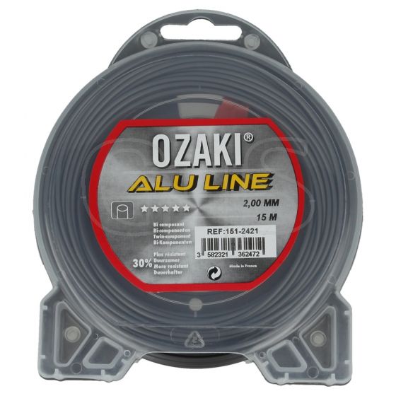 Genuine Ozaki Alu 2.0mm x 15m Strimmer Line (Round)