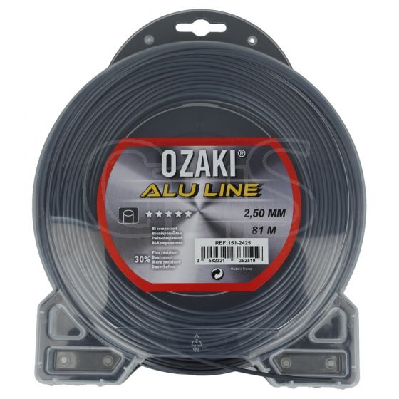 Genuine Ozaki Alu 2.5mm x 81m Strimmer Line (Round)