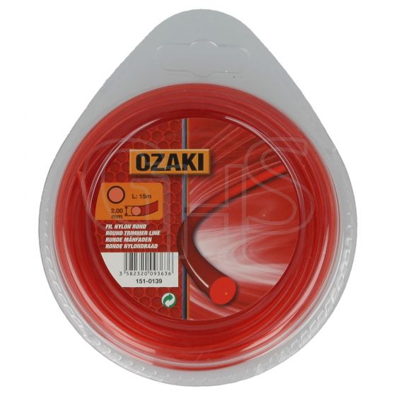 Genuine Ozaki 2.0mm x 15m Strimmer Line (Round)