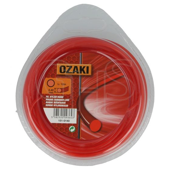 Genuine Ozaki 2.4mm x 12m Strimmer Line (Round)