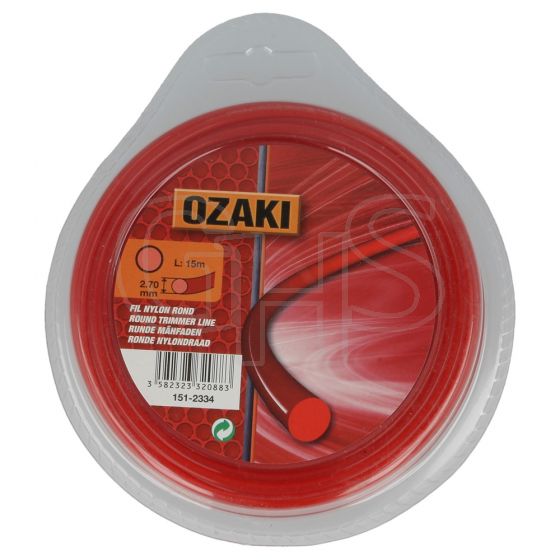 Genuine Ozaki 2.7mm x 15m Strimmer Line (Round)