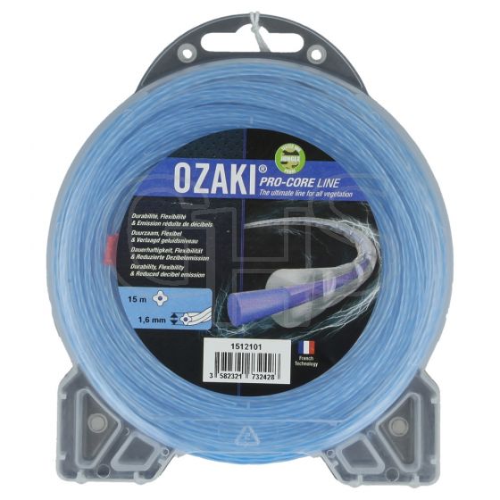 Genuine Ozaki Pro Core 1.6mm x 15m Strimmer Line (Twisted)