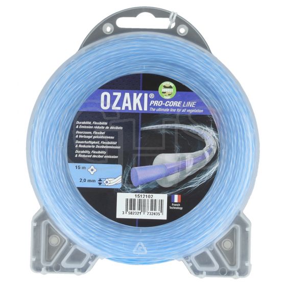 Genuine Ozaki Pro Core 2.0mm x 15m Strimmer Line (Twisted)
