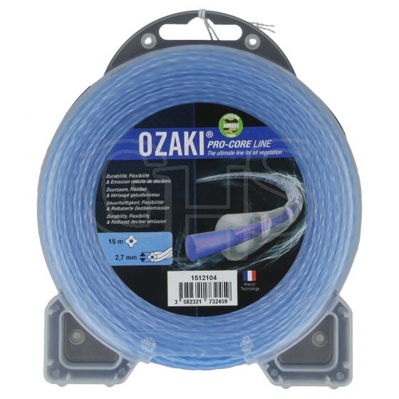 Genuine Ozaki Pro Core 2.7mm x 15m Strimmer Line (Twisted)