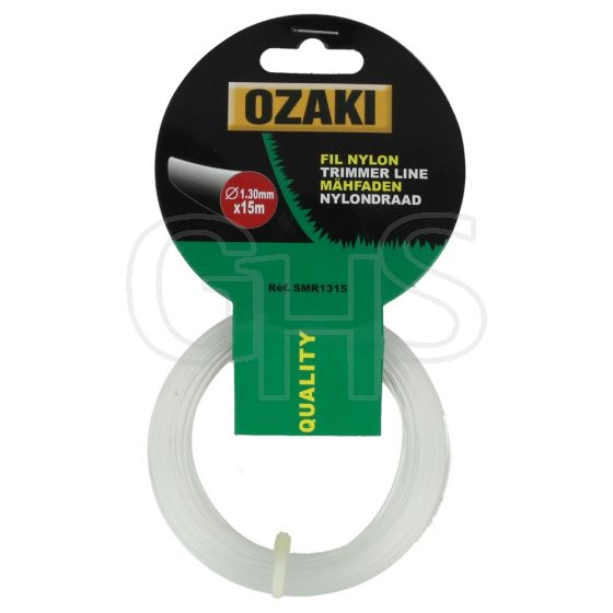 Genuine Ozaki Eco 1.3mm x 15m Strimmer Line (Round)