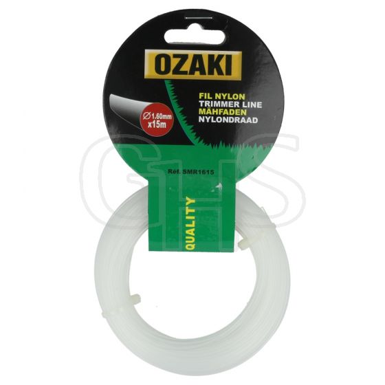 Genuine Ozaki Eco 1.6mm x 15m Strimmer Line (Round)