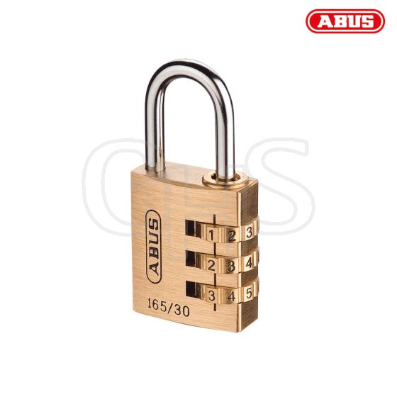 ABUS 165/30 30mm Solid Brass Body Combination Padlock (3-Digit) Carded - 32162