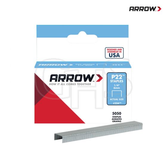 Arrow P22 Staples 6mm (1/4in) Box 5050 - A224