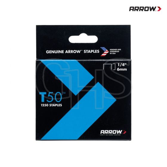 Arrow T50 Staples 6mm (1/4in) Pack 5000 (4 x 1250) - A504