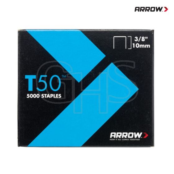 Arrow T50 Staples 10mm (3/8in) Pack 5000 (4 x 1250) - A506