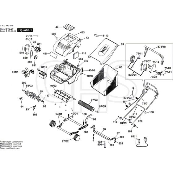 ASM 32ACCU Cylinder Mower Main Assembly - 0 600 889 542