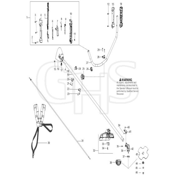 McCulloch B28B - 966778601 - 2012-04 - Shaft & Handle Parts Diagram