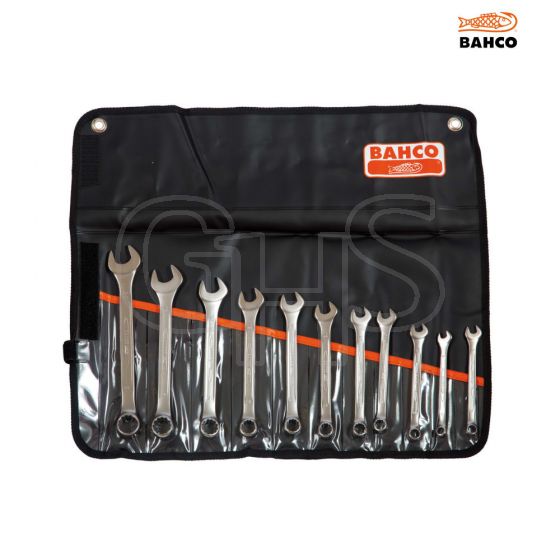 Bahco Chrome Polished Combination Spanner Set of 11 Metric 8 to 22mm - 111M/11T