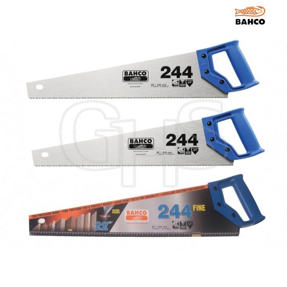 Bahco 2 x 244 Hardpoint Handsaw 550mm (22in) & 1 x 244 Fine Cut Handsaw 550mm (22in) - 244-22-2P-244PC