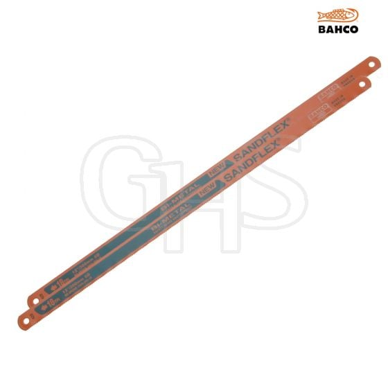 Bahco 3906 Sandflex Hacksaw Blades 300mm (12in) x 18tpi Pack 2 - 3906-300-18-2P