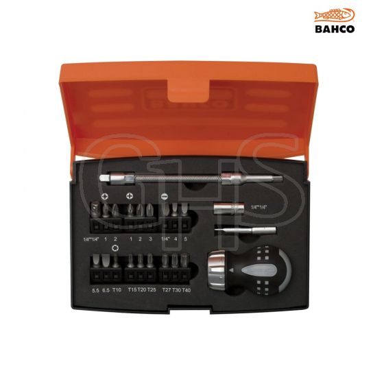 Bahco 808050S-22 Stubby Ratchet Screwdriver Set of 22 - 808050S-22