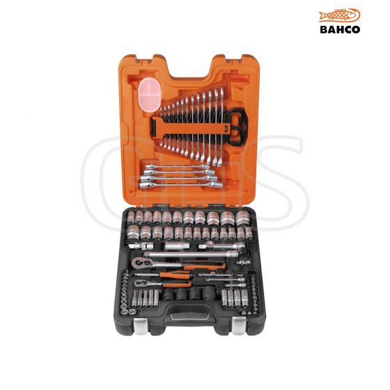 Bahco S87+7 Socket & Spanner Set of 94 Metric & AF 1/4 & 1/2in Drive - S87+7