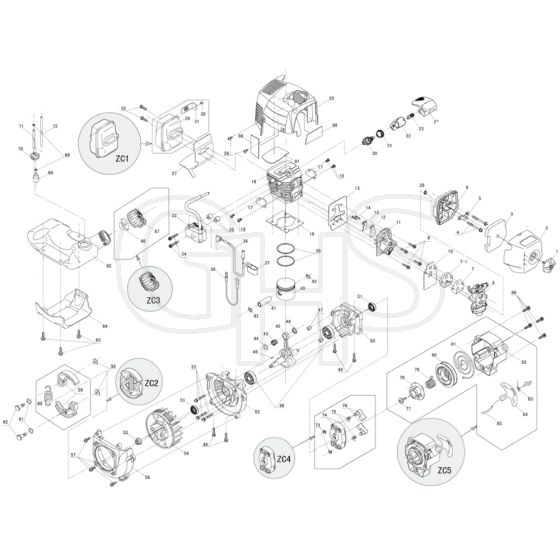 Cobra BC270K - Kawasaki TJ27E Engine Main Diagram