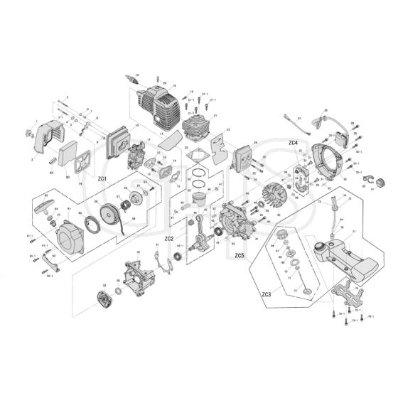 Cobra BC330C - Brushcutter Oct 2016 Engine Diagram