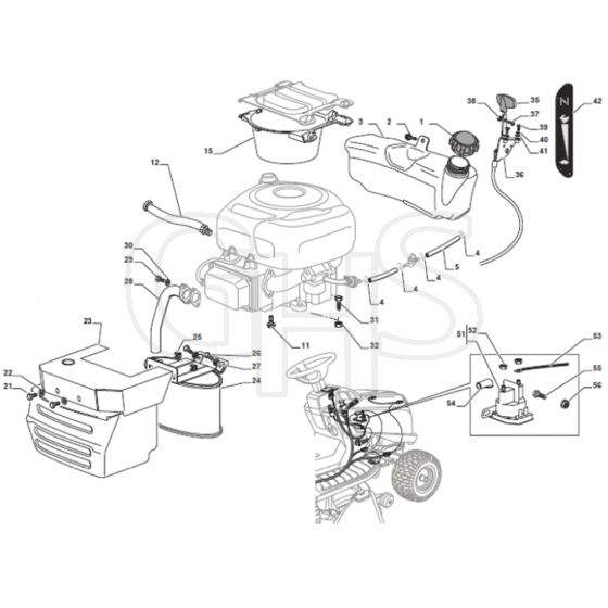 Cobra BT84B - Tractor Engine B&S 13.5HP Diagram