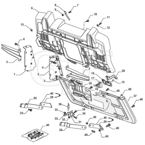 Cobra BT84B - Tractor Rear Plate Diagram