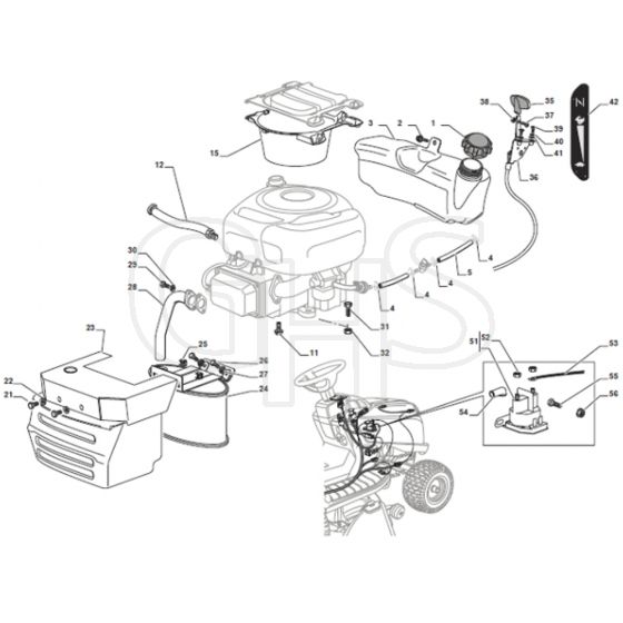 Cobra BT84HCB - Tractor Engine B&S 13.5HP Diagram