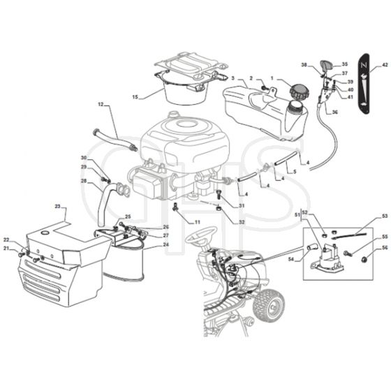 Cobra BT98HCB - Tractor Engine B&S 13.5HP Diagram