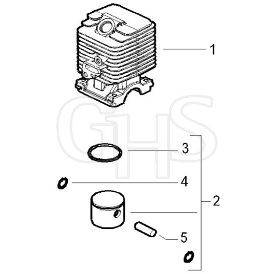 McCulloch CABRIO PLUS 257 B - 2007-01 - Cylinder Piston (1) Parts Diagram