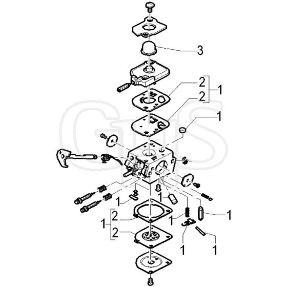 McCulloch CABRIO PLUS 257 L - 2007-01 - Carburettor (2) Parts Diagram