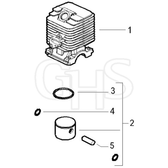 McCulloch CABRIO PLUS 257 L - 2007-01 - Cylinder Piston (2) Parts Diagram