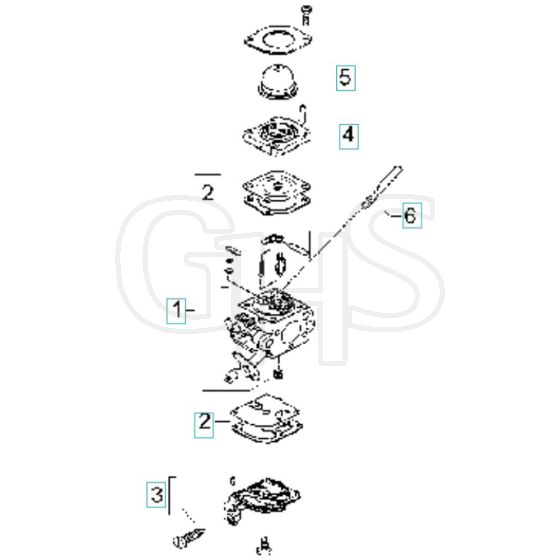 McCulloch CABRIO PLUS 347 B PREFIX 02 - 2007-01 - Carburettor (2) Parts Diagram