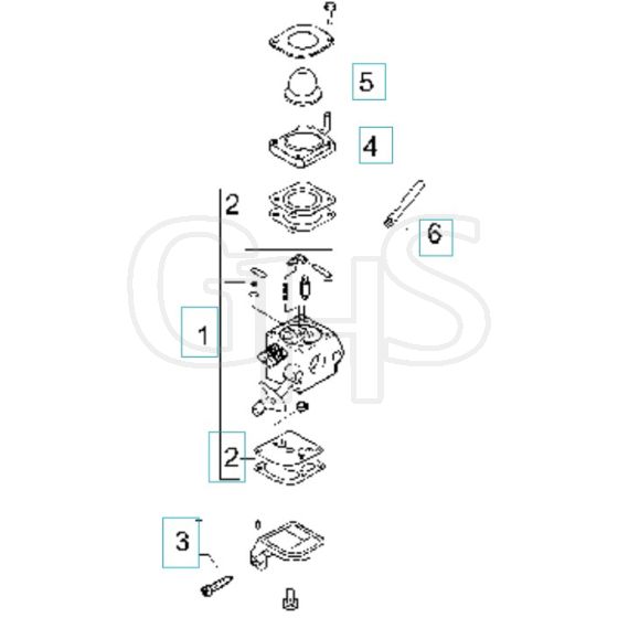 McCulloch CABRIO PLUS 347 B PREFIX 03 - 2008-06 - Carburettor (2) Parts Diagram