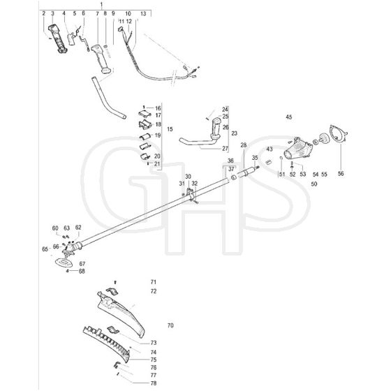 McCulloch CABRIO PLUS 407 B PREFIX 01 - 2007-01 - Shaft & Handle Parts Diagram