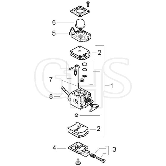 McCulloch CABRIO PLUS 407 B PREFIX 02 - 2007-01 - Carburettor (2) Parts Diagram