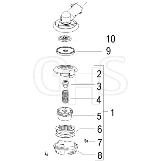 McCulloch CABRIO PLUS 407 B PREFIX 02 - 2007-01 - Cutting Equipment (1) Parts Diagram