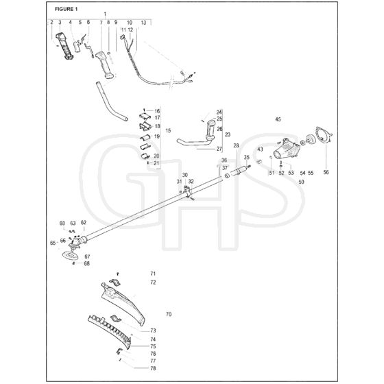 McCulloch CABRIO PLUS 407 B PREFIX 02 - 2007-01 - Shaft & Handle Parts Diagram