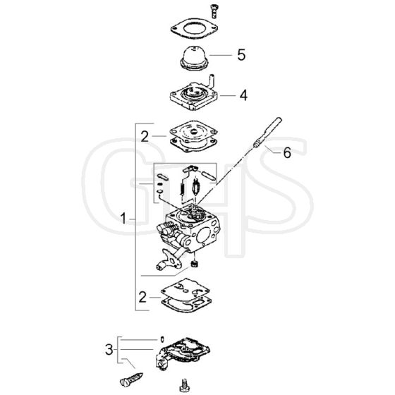 McCulloch CABRIO PLUS 407 L PREFIX 02 - 2007-01 - Carburettor (1) Parts Diagram