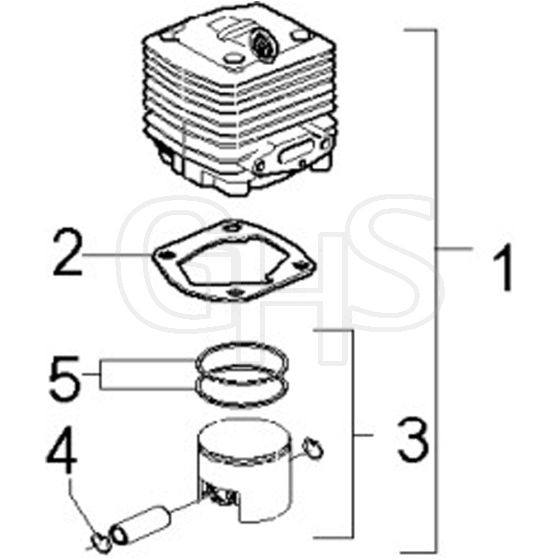 McCulloch CABRIO PLUS 437L PREFIX 02 - 2007-01 - Cylinder Piston (2) Parts Diagram