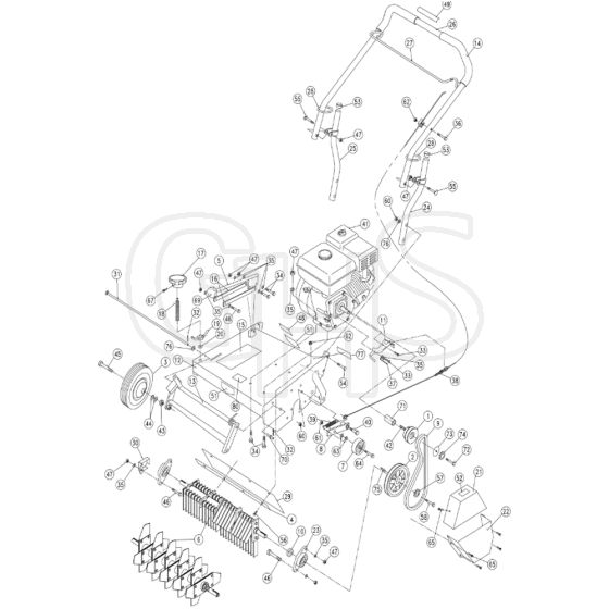 Billy Goat CR550HC - Compact Power Rake (2016) Main Diagram