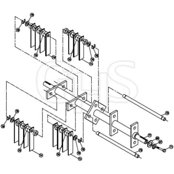Billy Goat CR550HC - PR550H Power Rake and Overseeder Main (2) Diagram
