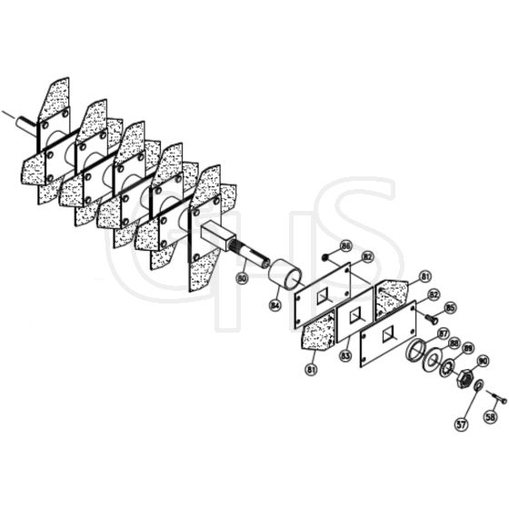 Billy Goat CR550HC - PR550H Power Rake and Overseeder Main (3) Diagram