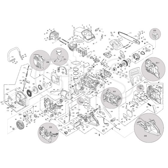 Cobra CS520 - Chainsaw Engine Diagram