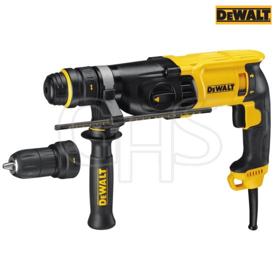 DeWalt D25134K SDS 3 Mode QCC Hammer Drill 800 Watt 240 Volt- D25134K-GB